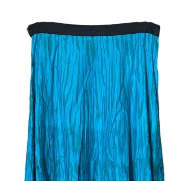 Uniti Vintage Teal Blue Animal Print 100% Cotton Midi Skirt Free Size M - Picture 3 of 8
